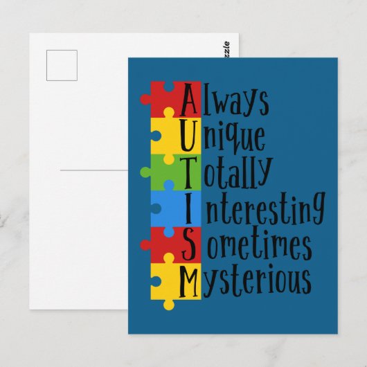 Stukken autisme briefkaart (Voorkant / Achterkant)