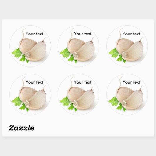 Stukken knoflook ronde sticker (Vel)