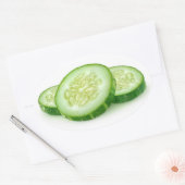 Stukken komkommer ovale sticker (Envelop)