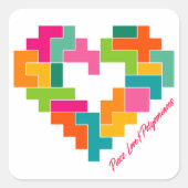 Stukken, liefdesartikelen en polyominosen vierkante sticker (Voorkant)