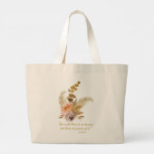 Stukken van Heaven Quote Boho Flowers Grote Tote Bag (Achterkant)