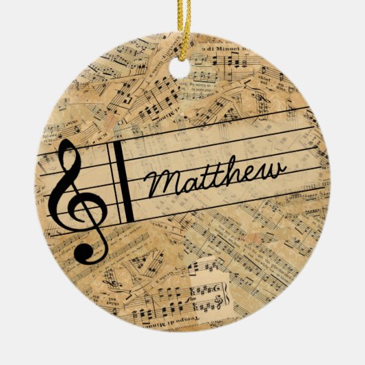 Stukken van  muziek-ID389 Keramisch Ornament (Voorkant)