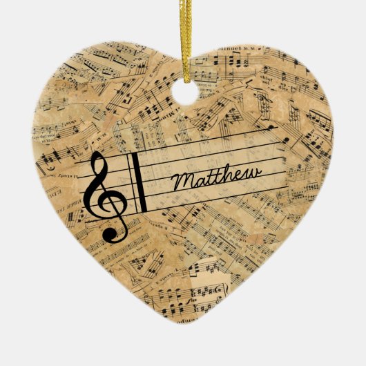 Stukken van  muziek-ID389 Keramisch Ornament (Voorkant)