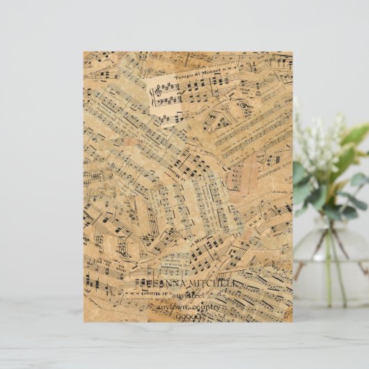 Stukken van  muziek-ID389 Persoonlijk Briefhoofd (Staand voorkant)