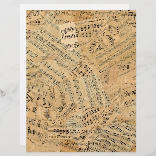 Stukken van  muziek-ID389 Persoonlijk Briefhoofd (Voorkant / Achterkant)