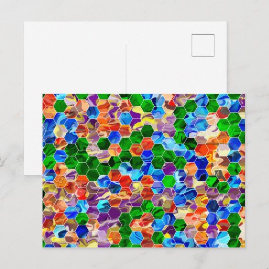 stuksgewijs zeshoeken werveling Briefkaart (Voorkant / Achterkant)