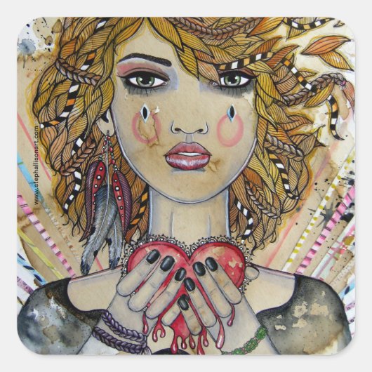 Stukstukken Vierkante Sticker (Voorkant)