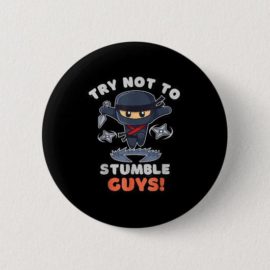 Stumble Guys Ninjas Games Stumble Guys T-shirt Kin Ronde Button 5,7 Cm (Voorkant)