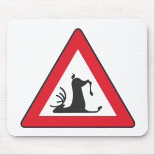 Stumbling Wildlife (Deer verkeersbord) Muismat