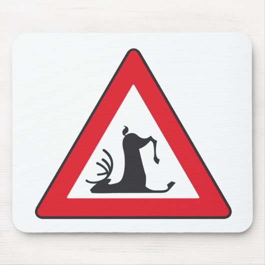 Stumbling Wildlife (Deer verkeersbord) Muismat (Voorkant)