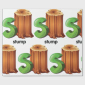 Stump Alfabet Letter S Fun Tree Stump Art Cadeaupapier (Vlak)