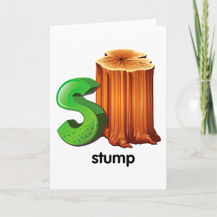 Stump Alfabet Letter S Fun Tree Stump Art Kaart