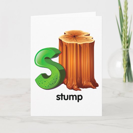 Stump Alfabet Letter S Fun Tree Stump Art Kaart