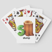 Stump Alfabet Letter S Fun Tree Stump Art Pokerkaarten (Achterkant)