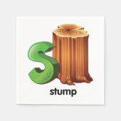 Stump Alfabet Letter S Fun Tree Stump Art Servet (Voorkant)