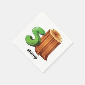 Stump Alfabet Letter S Fun Tree Stump Art Servet (Hoek)