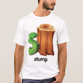 Stump Alfabet Letter S Fun Tree Stump Art T-shirt (Voorkant)