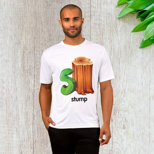 Stump Alfabet Letter S Fun Tree Stump Art T-shirt