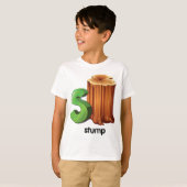 Stump Alfabet Letter S Fun Tree Stump Art T-shirt (Voorkant volledig)