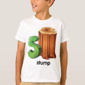 Stump Alfabet Letter S Fun Tree Stump Art T-shirt (Voorkant)