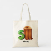 Stump Alfabet Letter S Fun Tree Stump Art Tote Bag (Achterkant)
