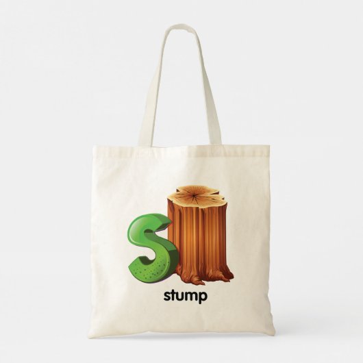 Stump Alfabet Letter S Fun Tree Stump Art Tote Bag (Achterkant)
