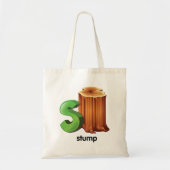 Stump Alfabet Letter S Fun Tree Stump Art Tote Bag (Voorkant)