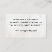 Stump Grining Saw Tree Trunk Visitekaartje (Achterkant)