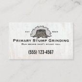 Stump Grining Saw Tree Trunk Visitekaartje (Voorkant)