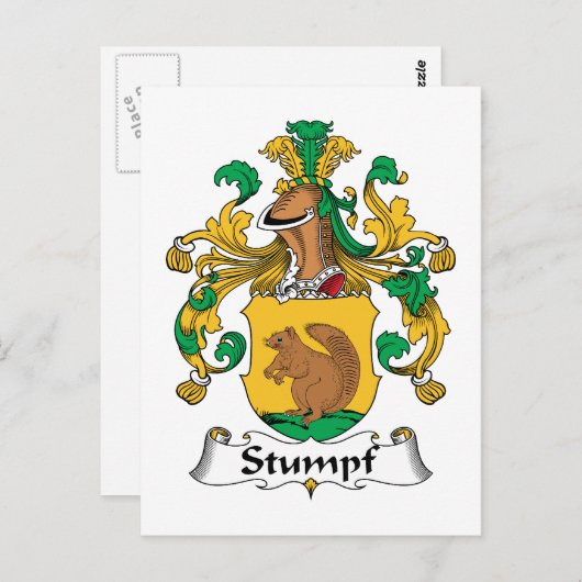 Stumpf Family Crest Briefkaart (Voorkant / Achterkant)