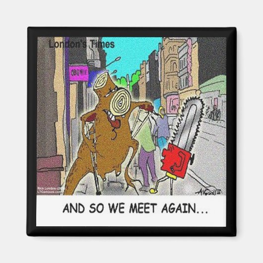 Stumping: Chainzaag Vs Tree grappig komiek Magneet (Voorkant)