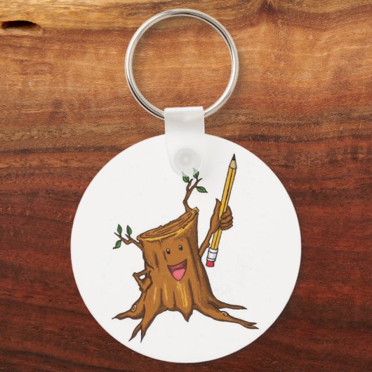 Stumpy Sleutelhanger wit (Voorkant)