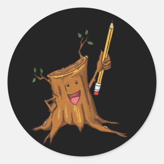 Stumpy Sticker (groot) Zwart (Voorkant)