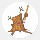 Stumpy Sticker (klein) Wit (Voorkant)