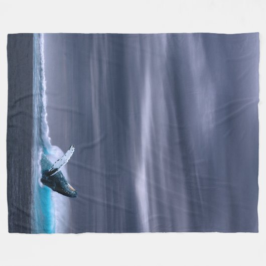 Stundige walvis fleece deken (Voorkant (Horizontaal))