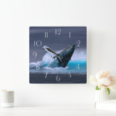 Stundige walvis vierkante klok (Huis)