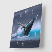 Stundige walvis vierkante klok (Hoek)