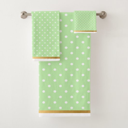 STUNNEN IN MINT GREEN GOLD POT BATHROOM TOWEL SET BAD HANDDOEK (Insitu)