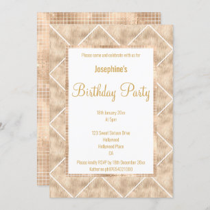 STUNNEN METALLIC CHAMPAGNE EN GOLD CUSTOM BIRTHDAY KAART