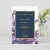STUNNEN NAVY WHITE EUCALYPTUS WEDDING CUSTOM KAART (Staand voorkant)
