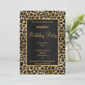 STUNNEN ZWART EN GOLD 2 LEOPARD BIRTHDAY KAART (Staand voorkant)