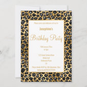STUNNEN ZWART EN GOUD LEOPARD BIRTHDAY KAART (Voorkant)
