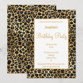 STUNNEN ZWART EN GOUD LEOPARD BIRTHDAY KAART (Voorkant / Achterkant)