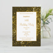 STUNNEN ZWARTE EN GOUDE GLITTER BIRTHDAY KAART (Staand voorkant)