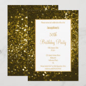 STUNNEN ZWARTE EN GOUDE GLITTER BIRTHDAY KAART (Voorkant / Achterkant)