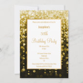 STUNNEN ZWARTE EN GOUDE GLITTERWATERVAL BIRTHDAY KAART (Voorkant)