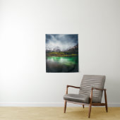 Stunnende regendag in het Fusine-meer in Italië Wandkleed (In situ)