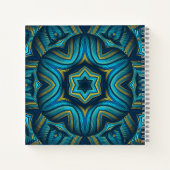 Stunning Abstract Blue and Yellow Mandala Art Notitieboek (Achterkant)