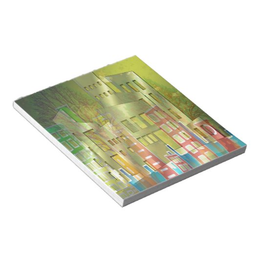 Stunning architectuur stadsgezicht kunst accessoir notitieblok (Schuin)