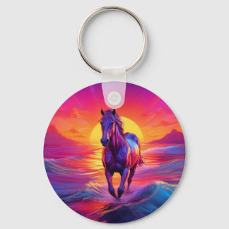Stunning Artwork of Horse at Sunset Sleutelhanger